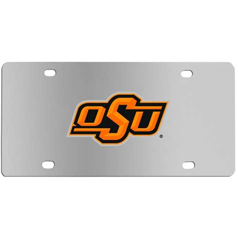 Oklahoma State Cowboys License Plate - Polished Stainless Steel ...