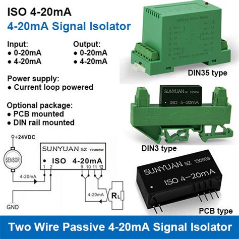 Black Green Two Wire Passive 4 20ma 0 20ma Current Analog Signal