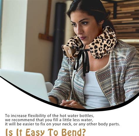 Leopard Print Long Hot Water Bottle With Plush Cover L Capacity