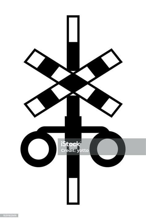 Railroad Crossing Signal Isolated Vector Silhouette Stock Illustration ...