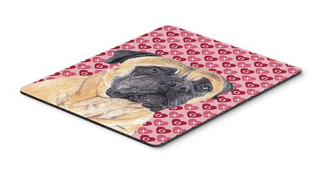 Mastiff Hearts Love And Valentine S Day Portrait Mouse Pad Hot Pad Or