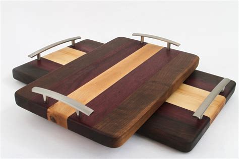 Handcrafted Wood Cutting/Serving Tray - Edge Grain - Walnut,