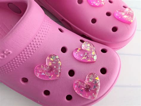 Pink Glitter Croc Charm Glittery Shoe Charms Cute Croc Pin Etsy