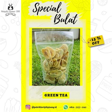 Jual Keripik Pisang Bulat Rasa Green Tea Khas Lampung Bumbu Premium