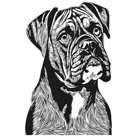 Premium Vector Boxer Dog Hand Drawn Logo Line Art Vector Drawing