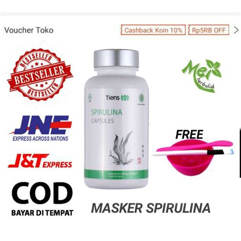 Jual Promo Kapsul Masker Spirulina Tiens Original Ecer Harga