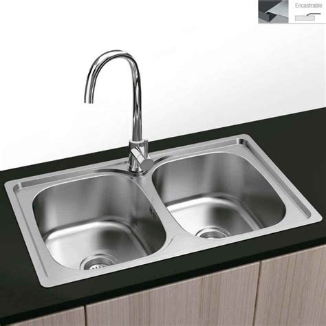 Fregadero Encastrar Senos Cuadrado X Acero Inox Aquazon