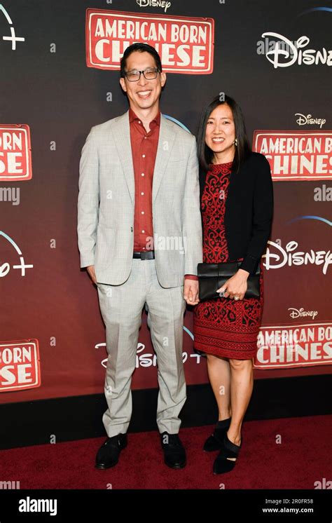 Gene Luen Yang Left And Wife Theresa Yang Attend The Premiere Of The