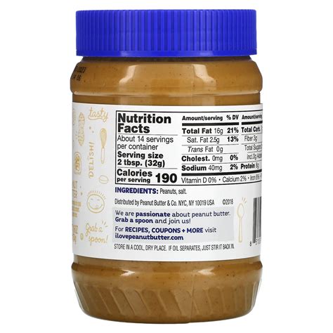 Peanut Butter Co Old Fashioned Smooth Peanut Butter 16 Oz 454 G