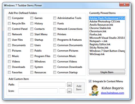 Windows 7 Taskbar Items Pinner By Kishan Bagaria On Deviantart