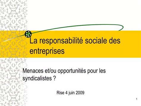 Ppt La Responsabilit Sociale Des Entreprises Powerpoint Presentation