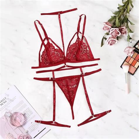 Micro Biqu Ni Mulheres Lingerie Sexy Conjunto De Lingerie Vneck Bra