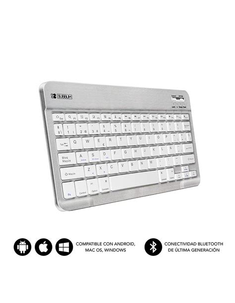 Subblim Teclado Smart Bluetooth Para Tablet Y Smart Tv Plata