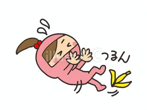 バナナの皮で滑るくのいちイラスト No 24353506無料イラスト フリー素材ならイラストAC