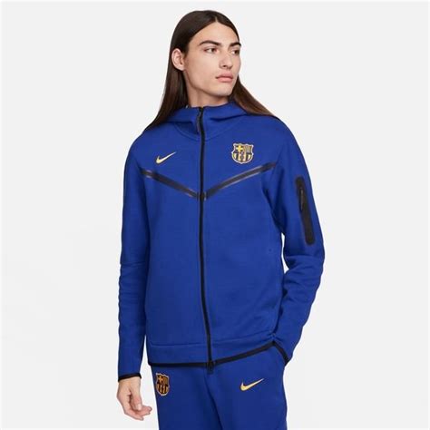 Fc Barcelone Sweat à Capuche Nsw Tech Fleece Coupe Vent Bleu Marine