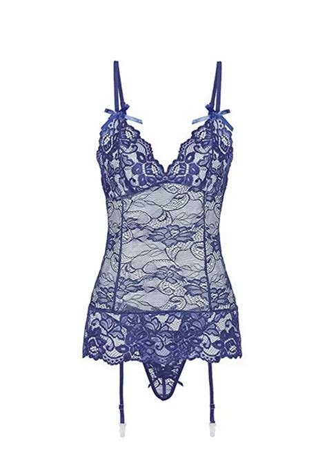 Buy Lycka Ldb4029 Lady One Piece Sexy Lace Bodysuit Nightwear Blue