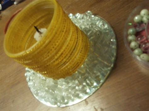 Candle Stand From Glass Bangles And Waste Cd How To Make A Candle