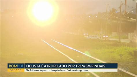 Ciclista de 19 anos fica gravemente ferido após colidir trem em