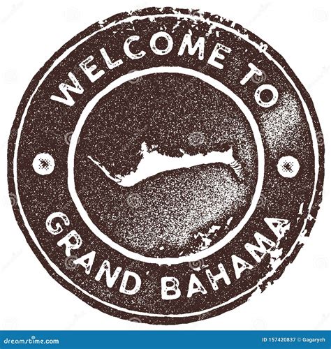 Grand Bahama Map Vintage Stamp Cartoon Vector Cartoondealer