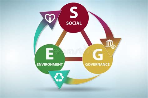 Concepto De Esg Como Gobernanza Ambiental Y Social Stock De Ilustración