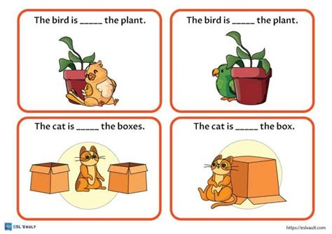 32 Free Preposition Cards ESL Vault