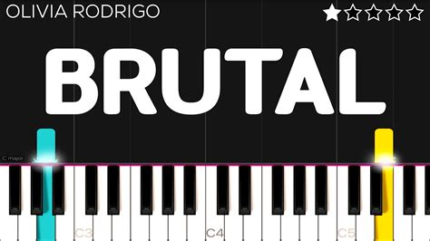 Olivia Rodrigo Brutal EASY Piano Tutorial YouTube