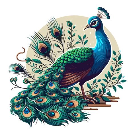 Premium Vector Peacock Vector Cartoon Illustration