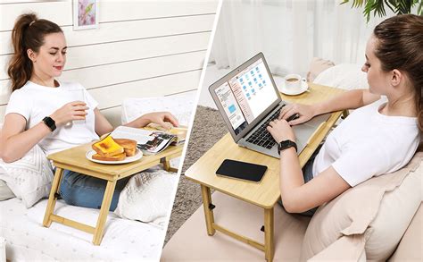 Zipom Portable Bamboo Laptop Stand Foldable Desk Notebook Table