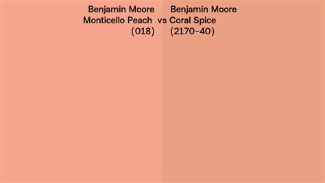 Benjamin Moore Monticello Peach Vs Coral Spice Side By Side Comparison