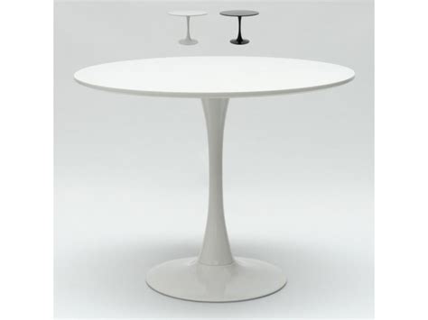 Table Ronde Tulipane Noire Et Blanche Pour Chaises De Bar Et Salon Cm