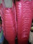 Tas Cantik Anyaman Plastik Kaca Warna Pink Keranjang Tas Anyaman