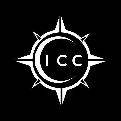 ICC abstract technology circle setting logo design on black background ...