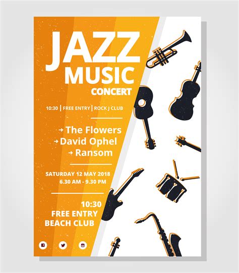 Jazz Concert Poster Template 193904 Vector Art At Vecteezy