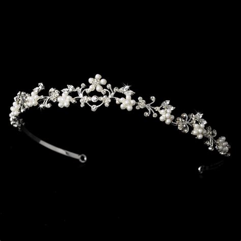 Simply Elegant Pearl And Rhinestone Bridal Tiara Elegant Bridal Hair