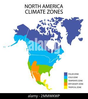 World Climate Zones Map Vector Geographic Infographics Stock Vector