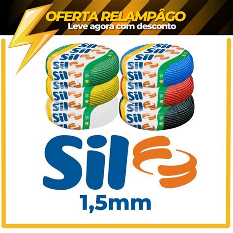 Fio Cabo Elétrico Flexivel Cabinho de Energia Sil 1 5Mm rolo 50