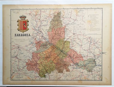 Mapa Provincia de Zaragoza Instituto Geográfico y Estadistico by