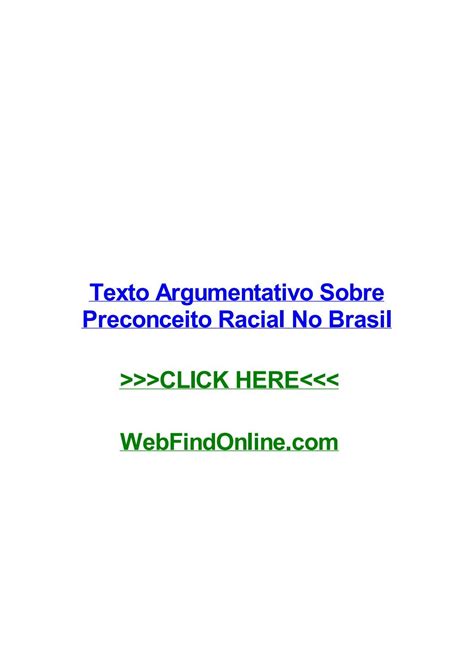 Texto Argumentativo Sobre Preconceito Racial No Brasil By Darcydfgwc