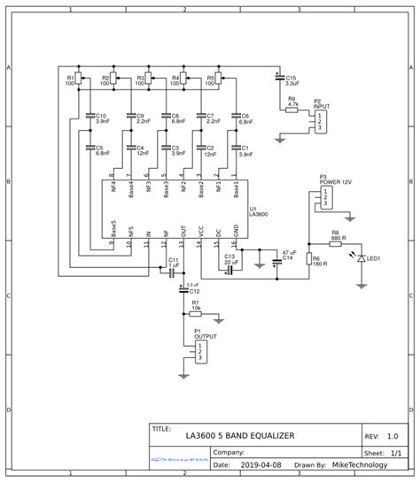 La3600 5 Band Equalizer Oshwlab