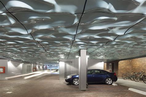 Paul Raff Studio Add Water Like Sculpture To Ceiling Of Parking Area