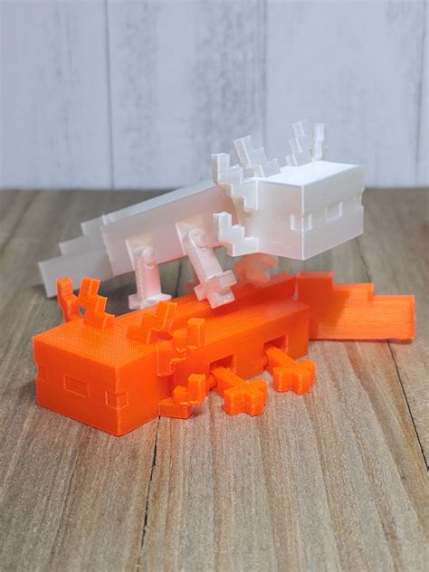 Minecraft Axolotls 3 Pack 3d Printed Free Shipping Etsy