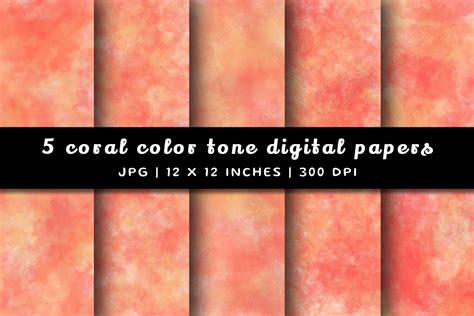 Coral Tone Watercolor Digital Papers Graphic By Pugazh Logan Creative