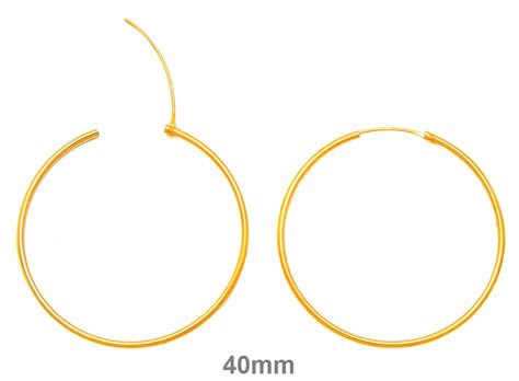 14k Yellow Gold Endless Hinged Hoop Earrings All Sizes