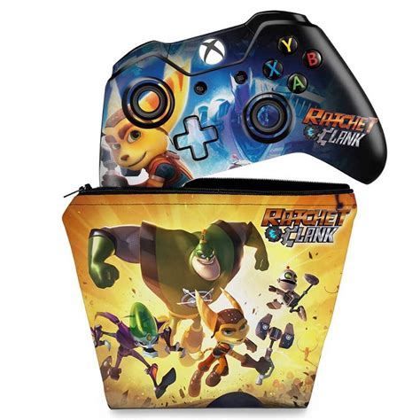 Kit Capa Case E Skin Xbox One Fat Controle Ratchet And Clank Pop