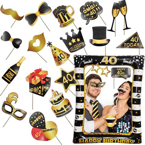 40th Birthday Photo Booth Props Lmshowowo Inflatable Photo