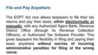 Ease Of Paying Tax Law Republic Act 11976 PPT