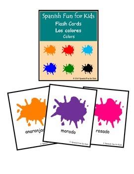 Flash Cards Los Colores Colors By Music And Spanish Fun TPT