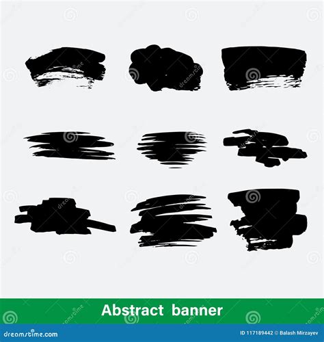 Grunge Shapes Set Black Isolated On White Background Vector