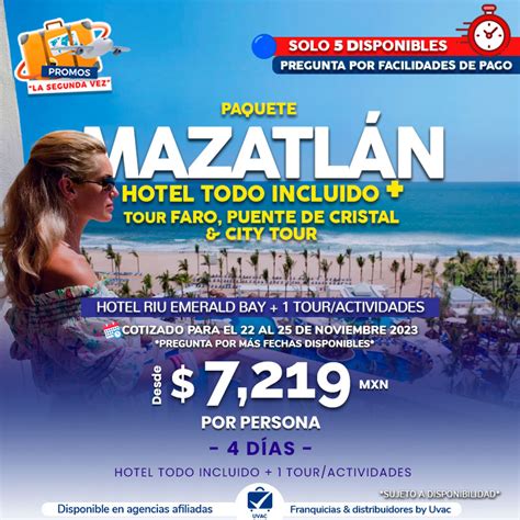 Paquete Mazatlán Hotel Todo Incluido 1 Tour Uvaconline