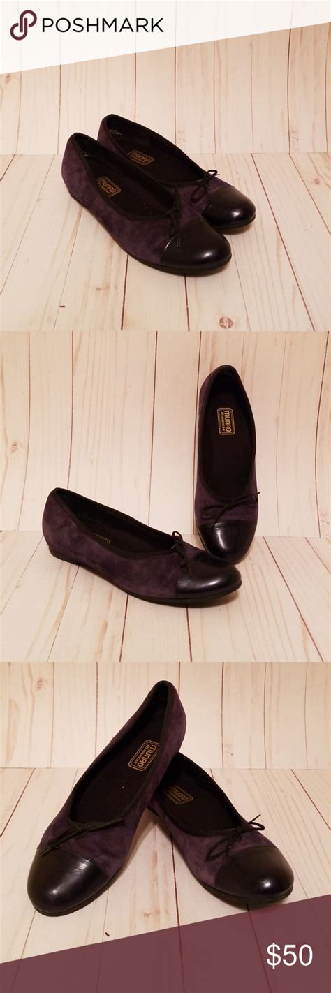 Munro American Ballet Flats 10n Munro Shoes Purple Suede Ballet Flats